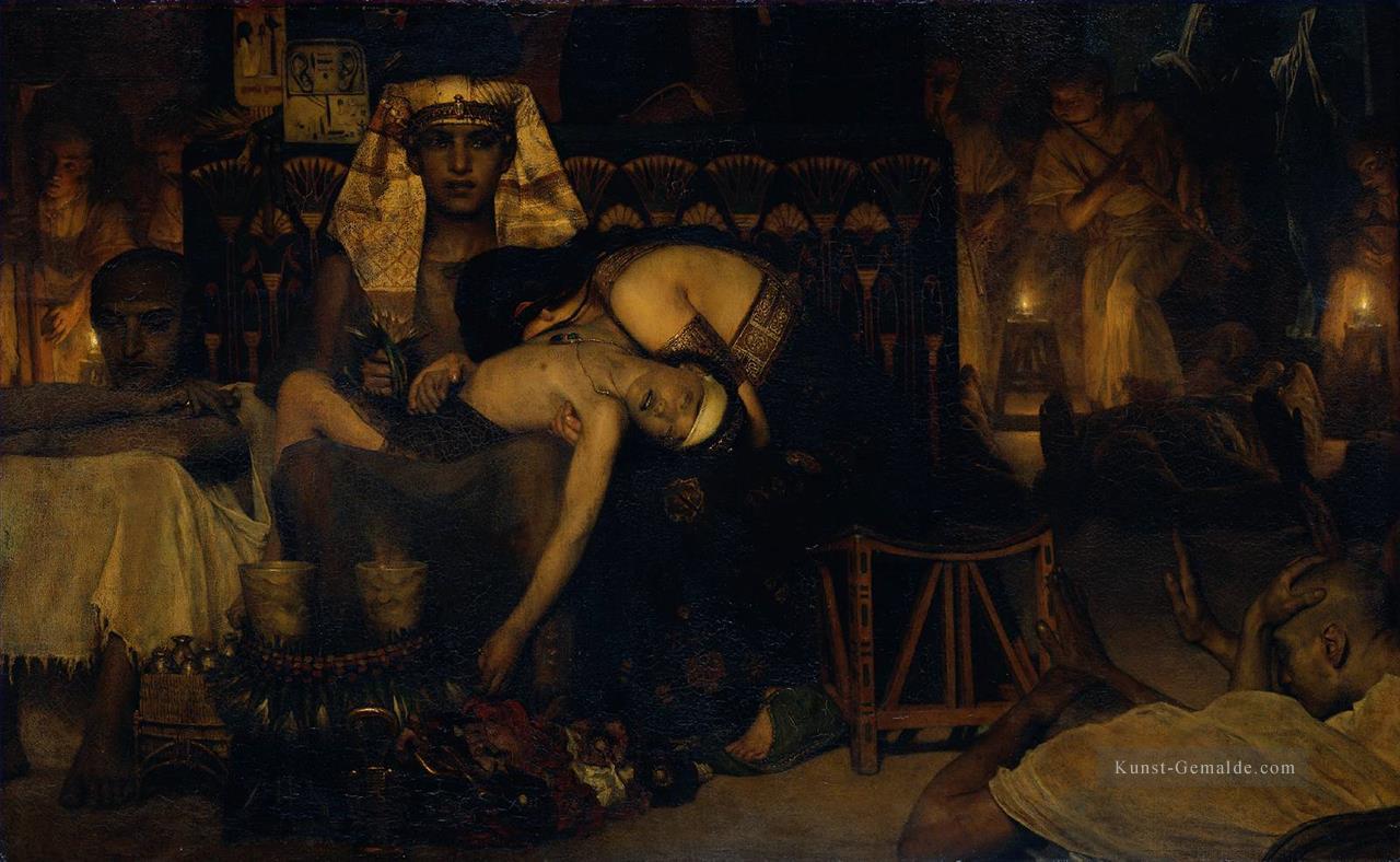 Tod des erstgeborenen Sohnes der Pharaonen romantischer Sir Lawrence Alma Tadema Ölgemälde